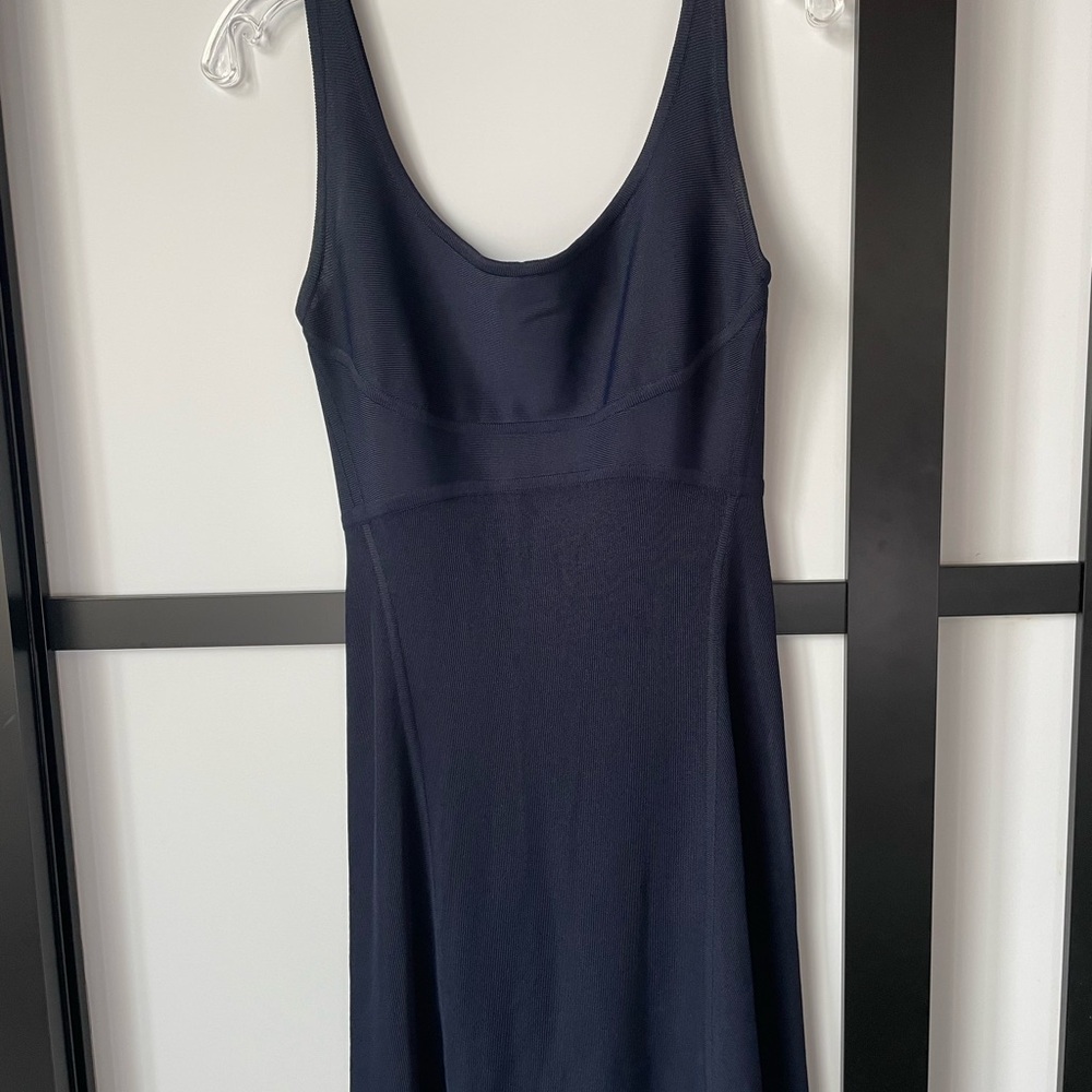 Herve Leger Navy Mini Dress Size Medium